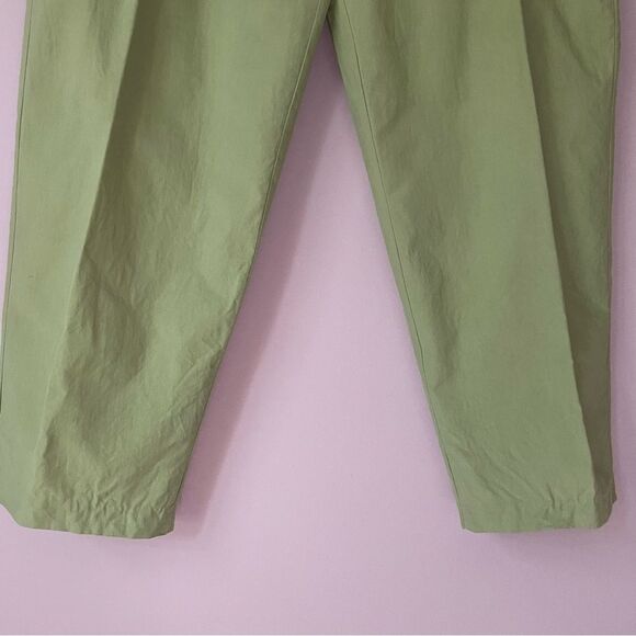 Vintage 100% Silk Trousers L Green Draw String Pull On Pants - Picture 4 of 8